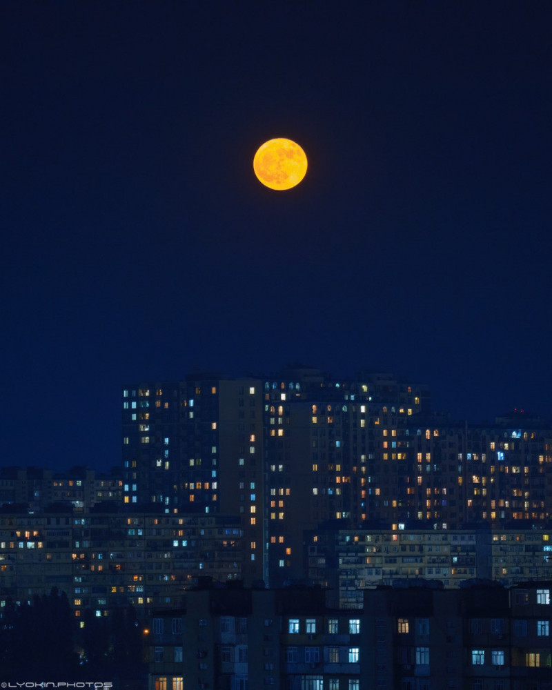 Bakıdan görünən dolunay <font color=red> - FOTOLAR</font>