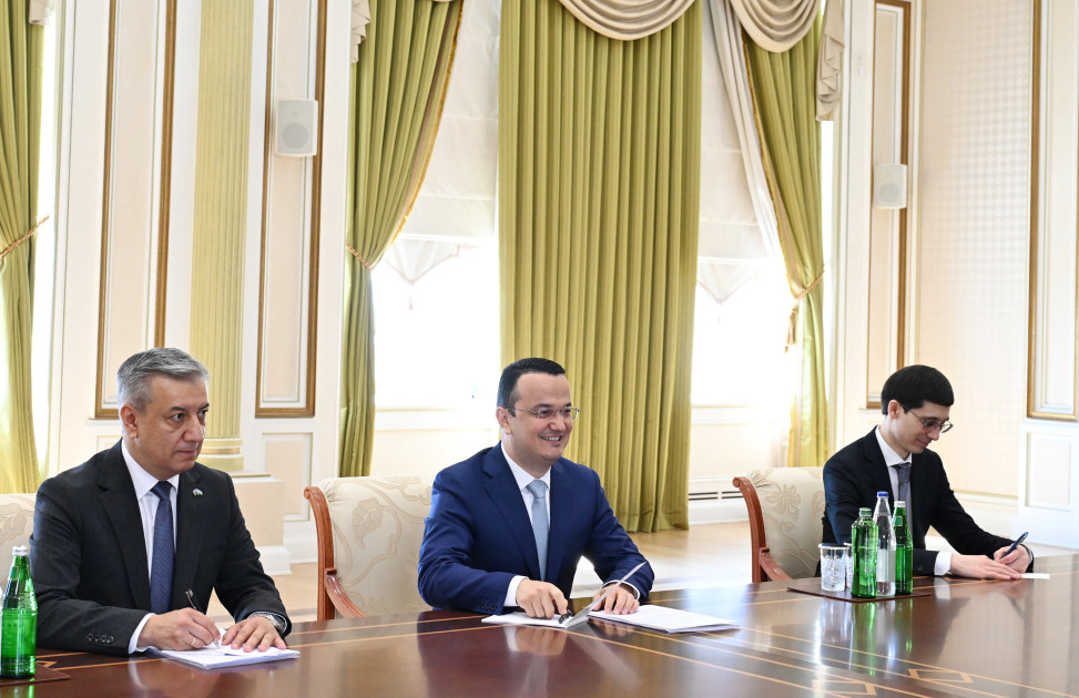 Prezident İlham Əliyev Özbəkistanın investisiya, sənaye və ticarət nazirini qəbul edib<font color=red> - FOTOLAR</font>