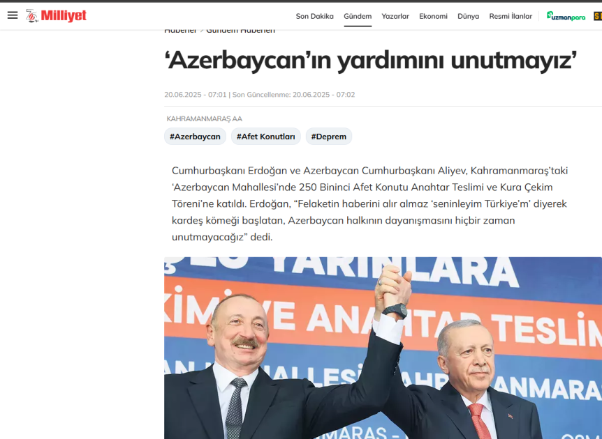 Kahramanmaraşda “Azərbaycan” məhəlləsinin açılması Türkiyə və Şimali Kipr mediasının diqqət mərkəzində olub<font color=red> - FOTOLAR</font>