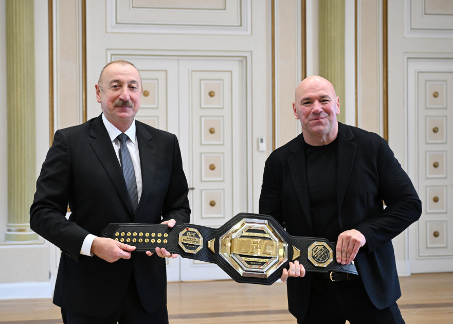 Prezident İlham Əliyev UFC-nin prezidentini qəbul edib<font color=red> - FOTOLAR</font>