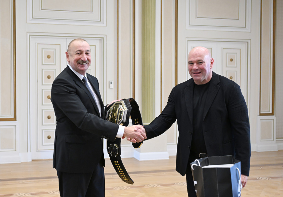 Prezident İlham Əliyev UFC-nin prezidentini qəbul edib<font color=red> - FOTOLAR</font>