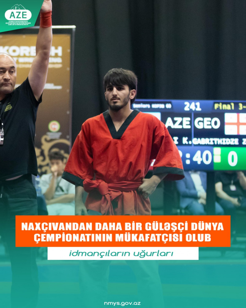 Naxçıvandan daha bir güləşçi dünya çempionatının mükafatçısı olub<font color=red> - FOTOLAR</font>