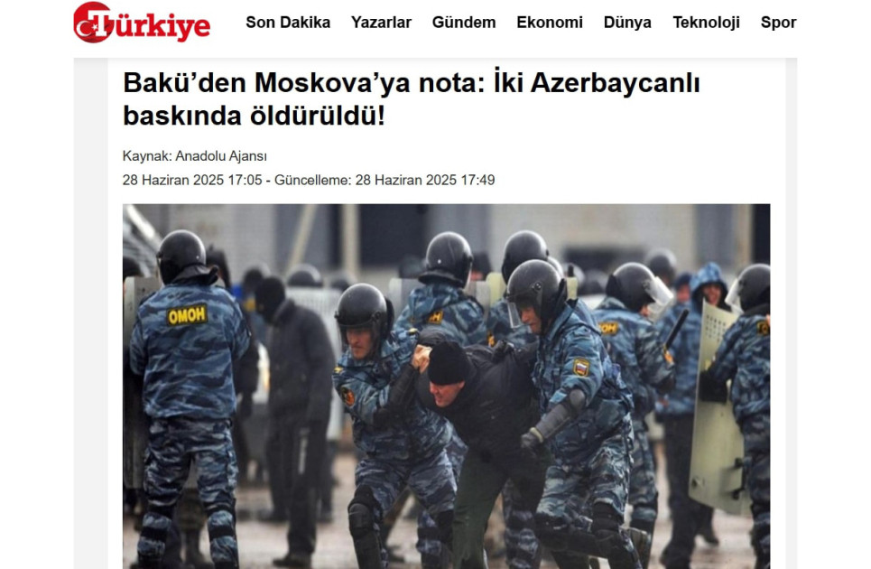 Türkiyə mediası: Yekaterinburqdakı hadisələr etnik diskriminasiya və şovinizmin təzahürüdür<font color=red> - FOTOLAR</font>