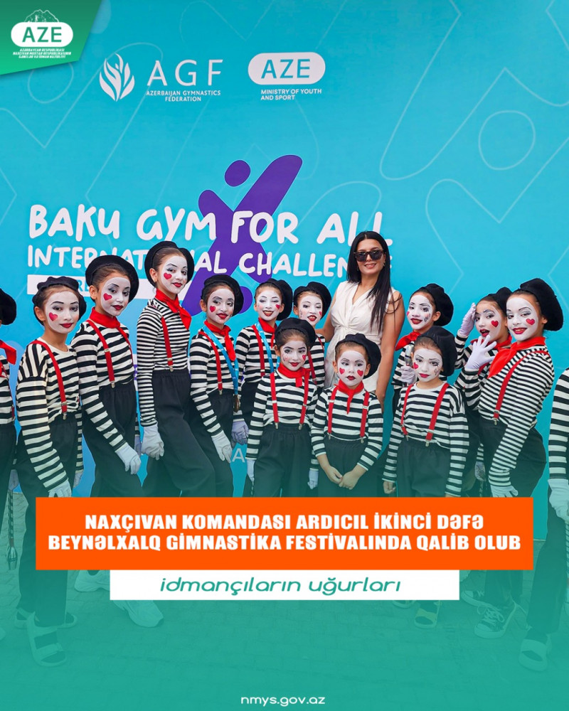 Naxçıvan komandası ardıcıl ikinci dəfə beynəlxalq gimnastika festivalında qalib olub<font color=red> - FOTOLAR</font>