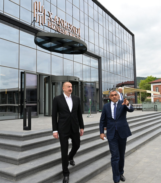 Prezident İlham Əliyev “Xankəndi” Biznes Mərkəzinin açılışında iştirak edib<font color=red> - FOTOLAR</font>