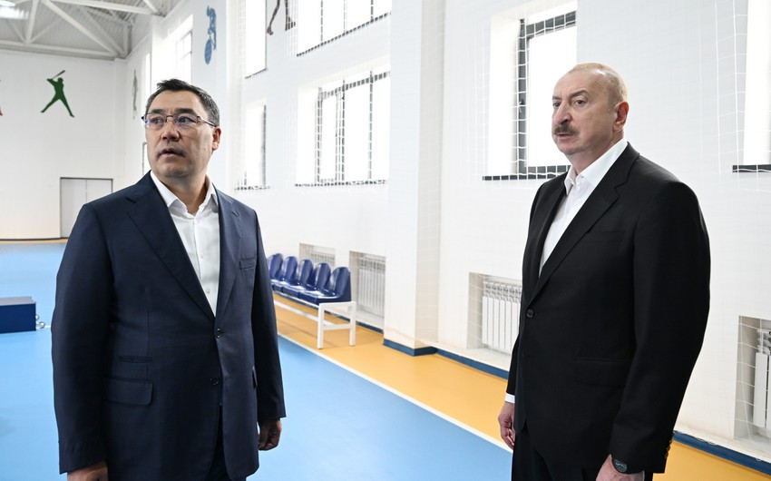 Azərbaycan və Qırğızıstan liderləri Ayköl Manas adına Xıdırlı kənd tam orta məktəbinin açılışını edib<font color=red> - FOTOLAR</font>