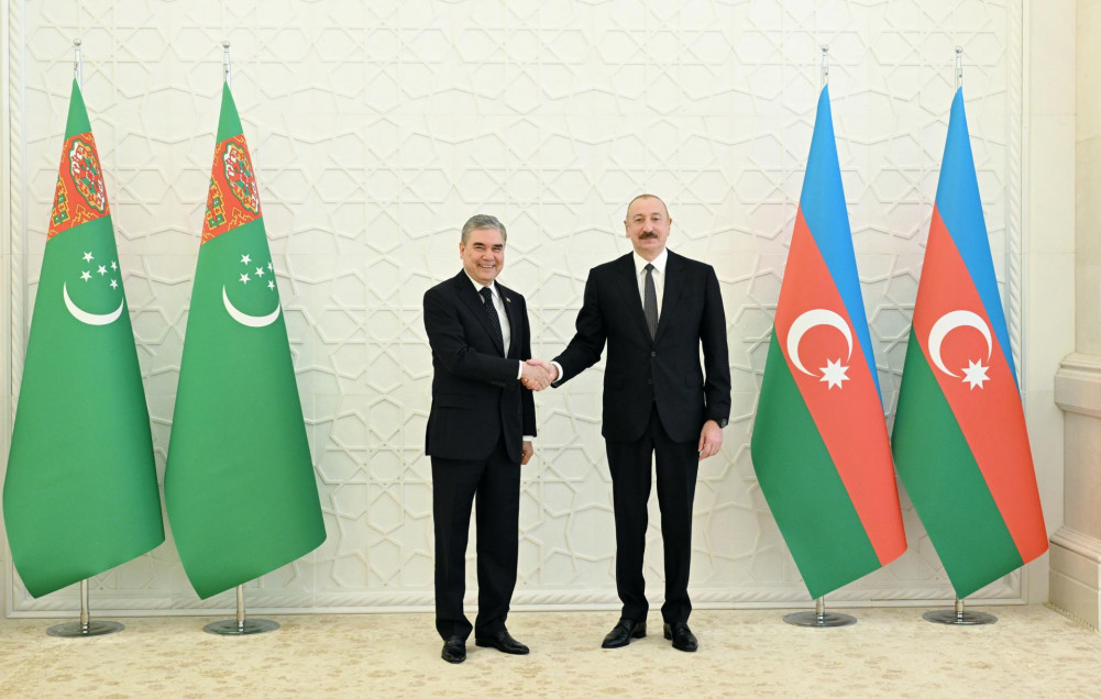 Azərbaycan Prezidenti İlham Əliyevin Türkmənistan Xalq Məsləhətinin sədri Qurbanqulu Berdiməhəmmədov ilə görüşü olub<font color=red> - FOTOLAR</font>