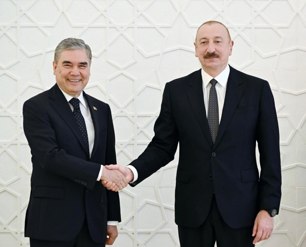 Azərbaycan Prezidenti İlham Əliyevin Türkmənistan Xalq Məsləhətinin sədri Qurbanqulu Berdiməhəmmədov ilə görüşü olub<font color=red> - FOTOLAR</font>