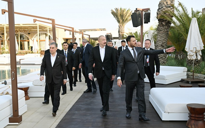 İlham Əliyev və Qurbanqulu Berdiməhəmmədov “Sea Breeze”də olublar<font color=red> - FOTOLAR</font>