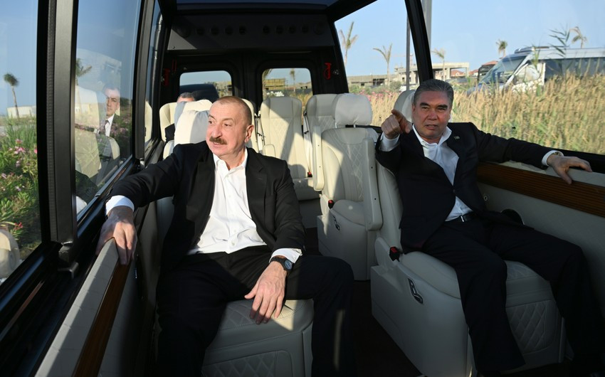 İlham Əliyev və Qurbanqulu Berdiməhəmmədov “Sea Breeze”də olublar<font color=red> - FOTOLAR</font>