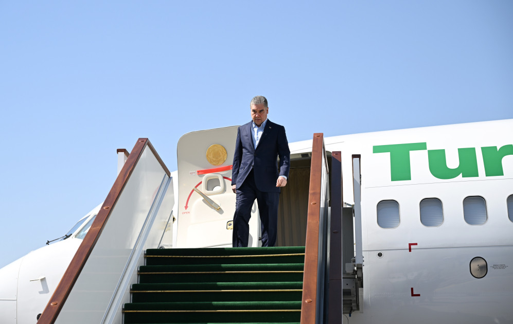 Türkmənistan Xalq Məsləhətinin sədri Qurbanqulu Berdiməhəmmədov Füzuli rayonuna gəlib<font color=red> - FOTOLAR</font>