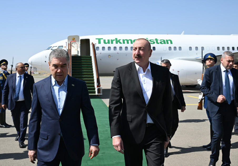 Türkmənistan Xalq Məsləhətinin sədri Qurbanqulu Berdiməhəmmədov Füzuli rayonuna gəlib<font color=red> - FOTOLAR</font>