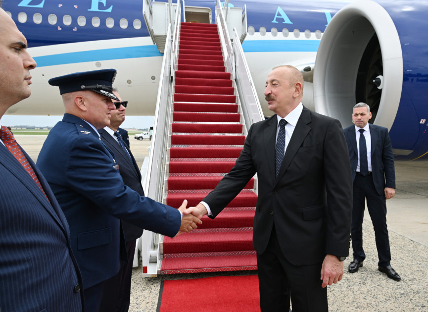 İlham Əliyev ABŞ-yə işgüzar səfər edib<font color=red> - FOTOLAR</font>