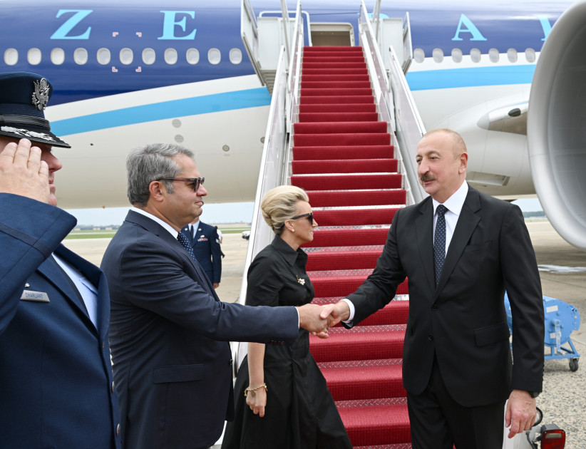İlham Əliyev ABŞ-yə işgüzar səfər edib<font color=red> - FOTOLAR</font>