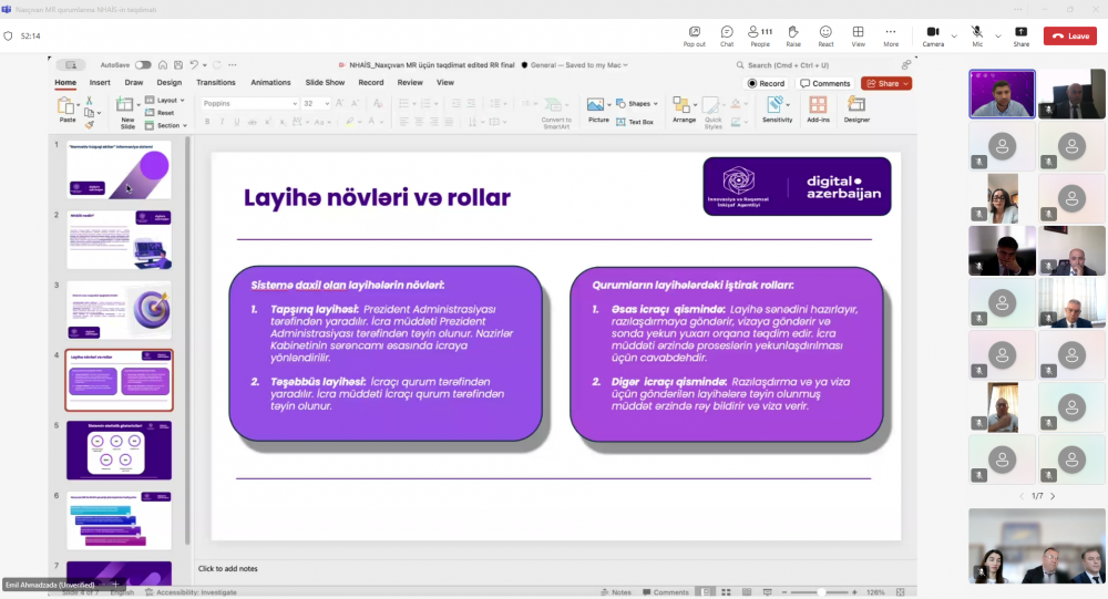 NHAİS-in Naxçıvanda tətbiqinə dair təlim keçirilib<font color=red> - FOTOLAR</font>