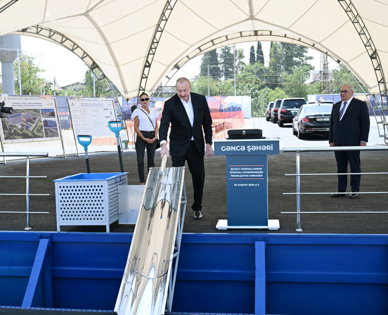 Gəncə şəhərində bazalt məhsullarının istehsalı müəssisəsinin təməli qoyulub<font color='red'> - YENİLƏNİB</font><font color=red> - FOTOLAR</font>