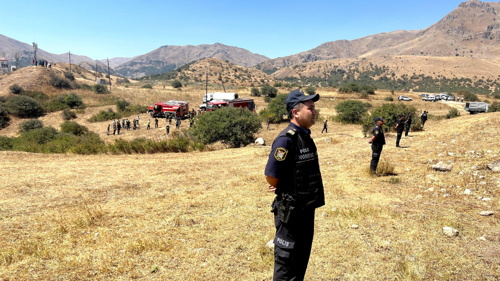 Şahbuz rayonunda meşəlik ərazidə yanğın-taktiki  təlim keçirilib<font color=red> - FOTOLAR</font>