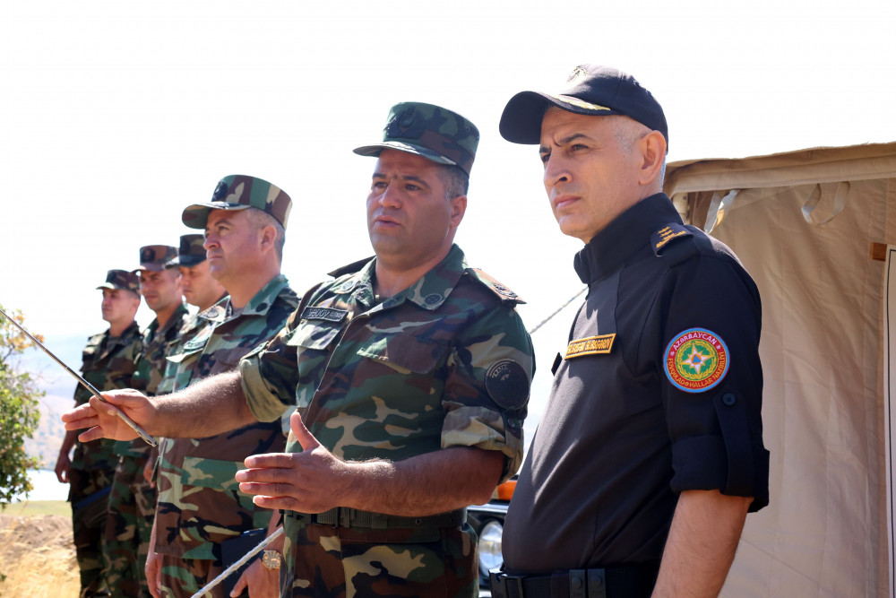 Şahbuz rayonunda meşəlik ərazidə yanğın-taktiki  təlim keçirilib<font color=red> - FOTOLAR</font>