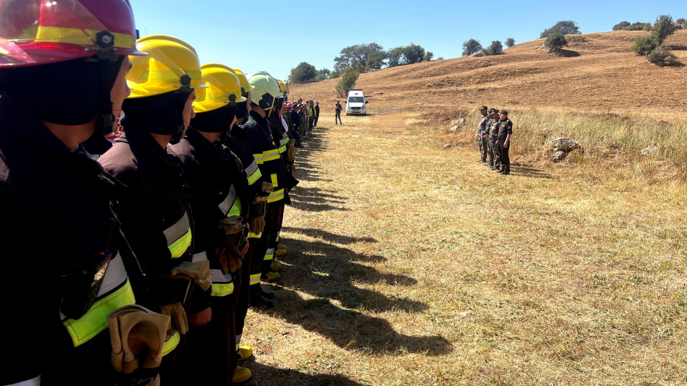 Şahbuz rayonunda meşəlik ərazidə yanğın-taktiki  təlim keçirilib<font color=red> - FOTOLAR</font>