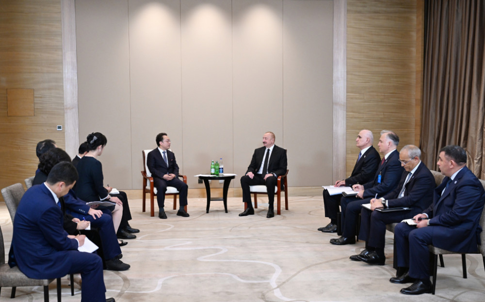 Prezident İlham Əliyev Tiencində "CETC" korporasiyasının baş direktoru ilə görüşüb<font color=red> - FOTOLAR</font>