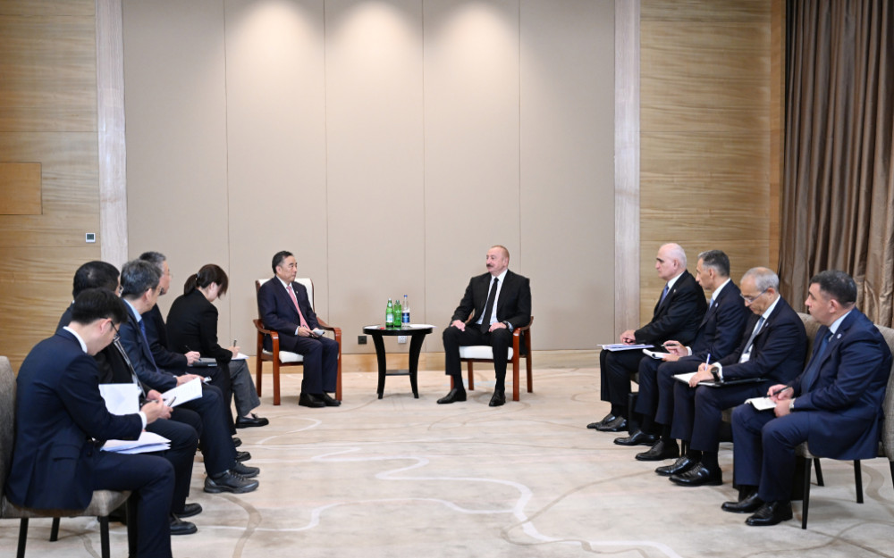 Prezident İlham Əliyev Tiencin şəhərində “CCCC” şirkətinin sədri ilə görüşüb<font color=red> - FOTOLAR</font>