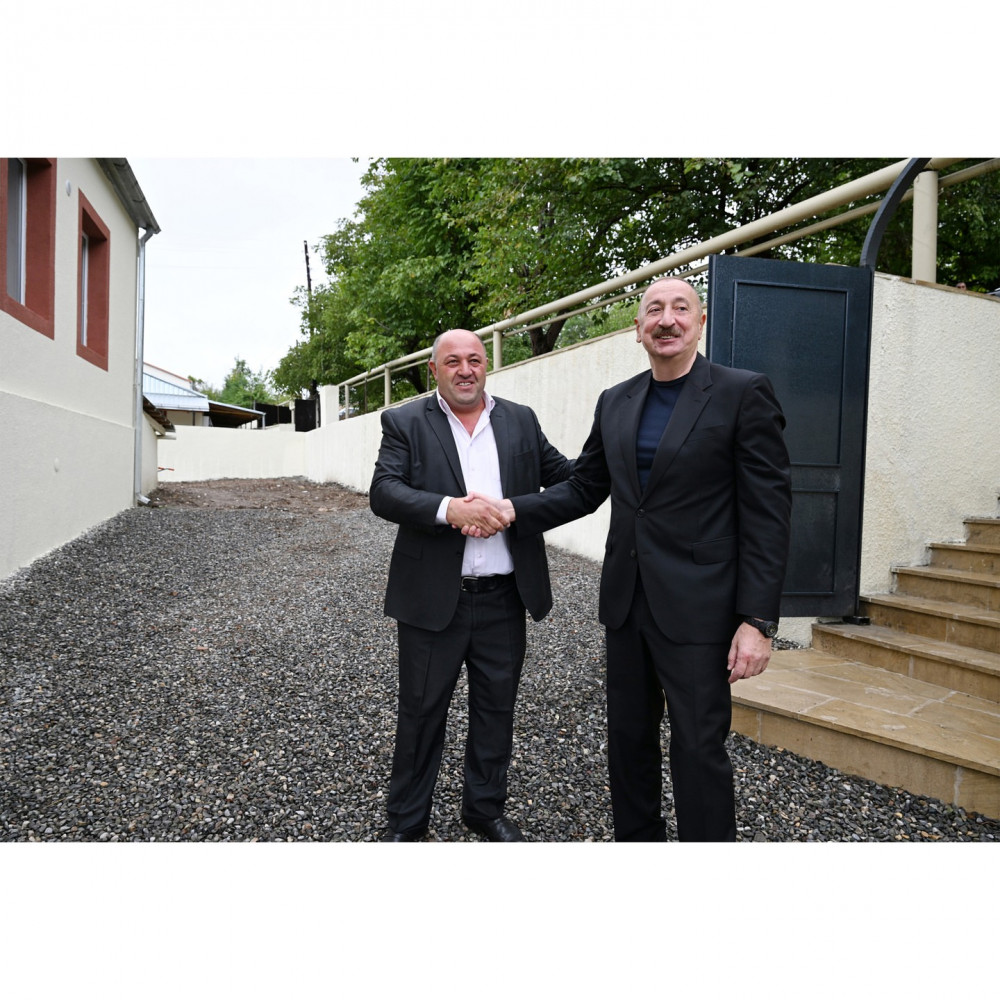 Prezident İlham Əliyev Xocavənd rayonunun Qırmızı Bazar qəsəbəsində olub<font color=red> - FOTOLAR</font>