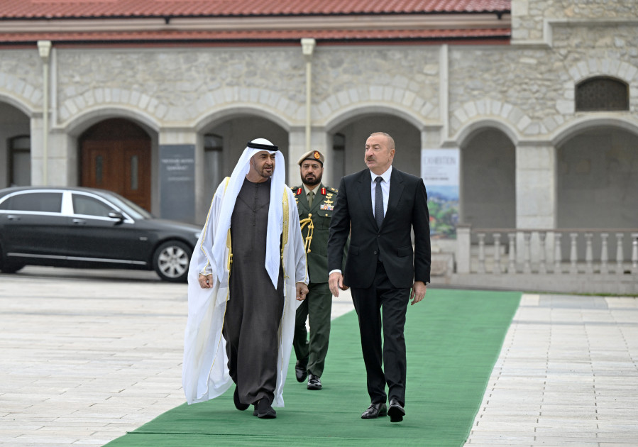 Birləşmiş Ərəb Əmirliklərinin Prezidentinin Şuşada rəsmi qarşılanma mərasimi olub<font color=red> - FOTOLAR</font>