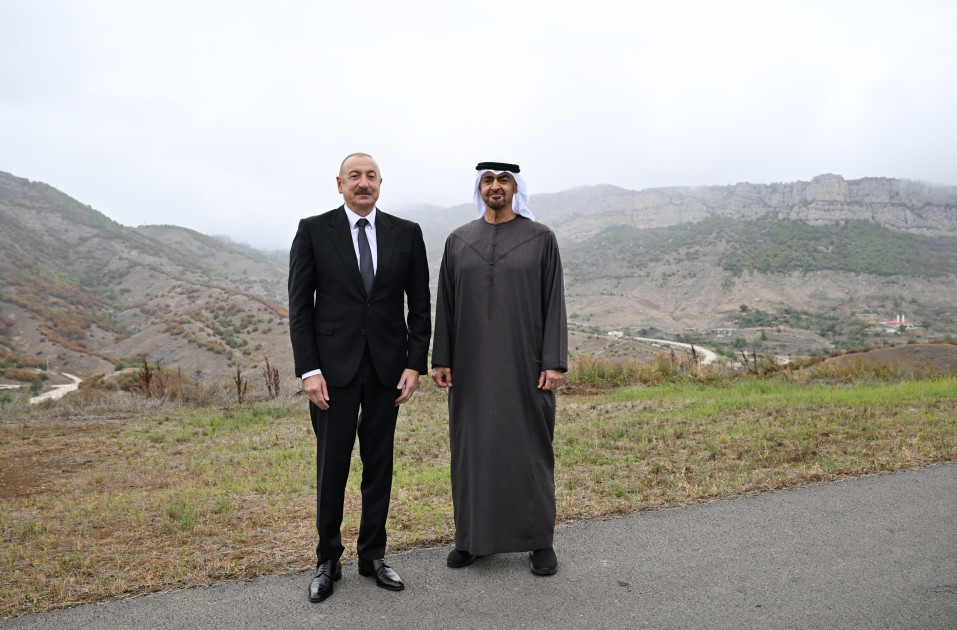 Birləşmiş Ərəb Əmirliklərinin Prezidentinin Şuşada rəsmi qarşılanma mərasimi olub<font color=red> - FOTOLAR</font>