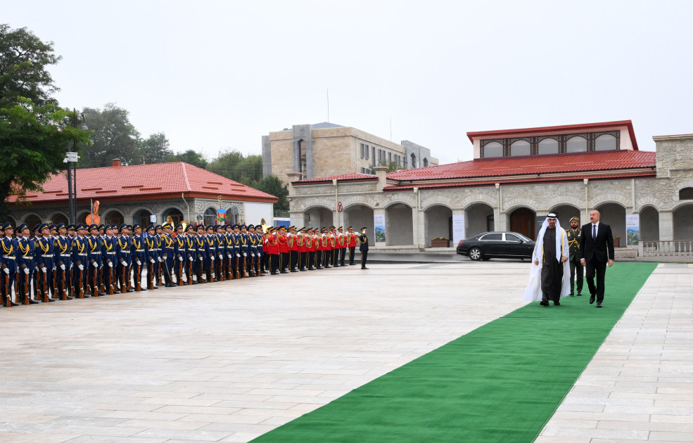 Birləşmiş Ərəb Əmirliklərinin Prezidentinin Şuşada rəsmi qarşılanma mərasimi olub<font color=red> - FOTOLAR</font>