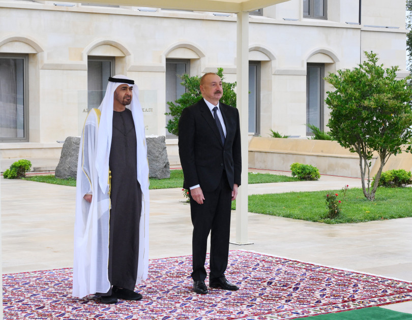 Birləşmiş Ərəb Əmirliklərinin Prezidentinin Şuşada rəsmi qarşılanma mərasimi olub<font color=red> - FOTOLAR</font>