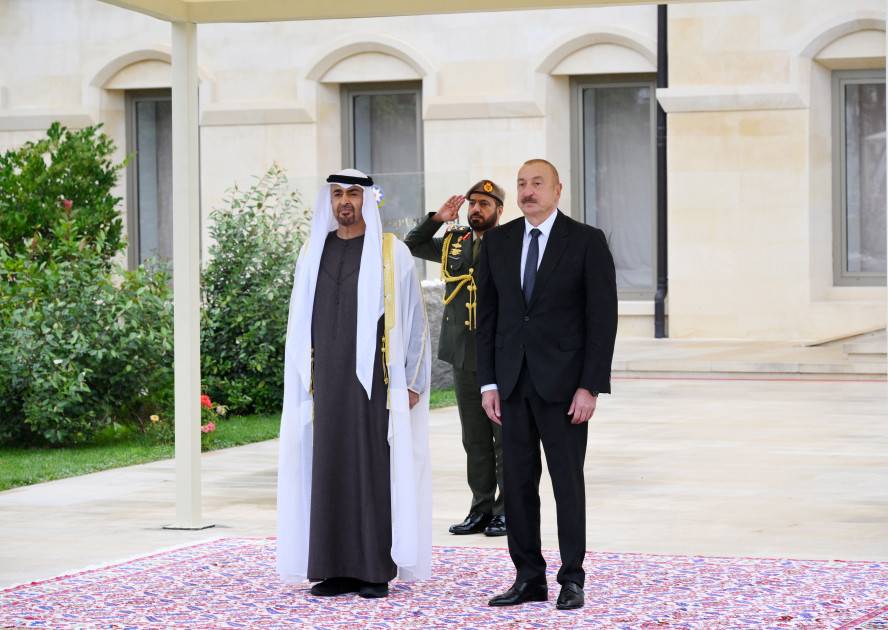 Birləşmiş Ərəb Əmirliklərinin Prezidentinin Şuşada rəsmi qarşılanma mərasimi olub<font color=red> - FOTOLAR</font>