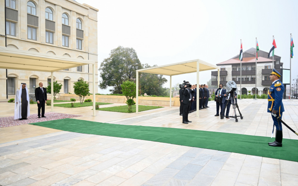 Birləşmiş Ərəb Əmirliklərinin Prezidentinin Şuşada rəsmi qarşılanma mərasimi olub<font color=red> - FOTOLAR</font>