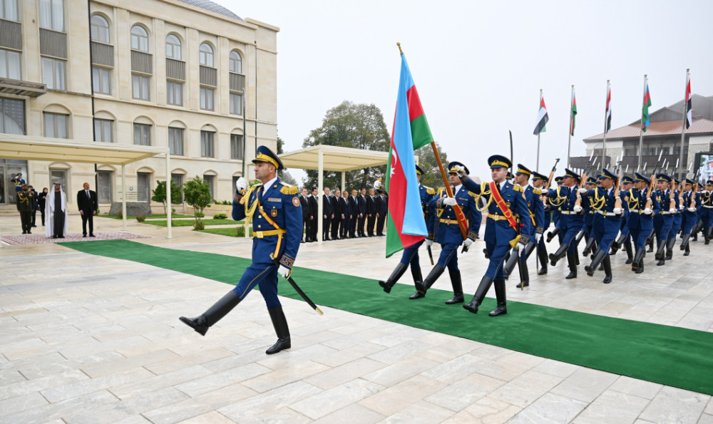 Birləşmiş Ərəb Əmirliklərinin Prezidentinin Şuşada rəsmi qarşılanma mərasimi olub<font color=red> - FOTOLAR</font>