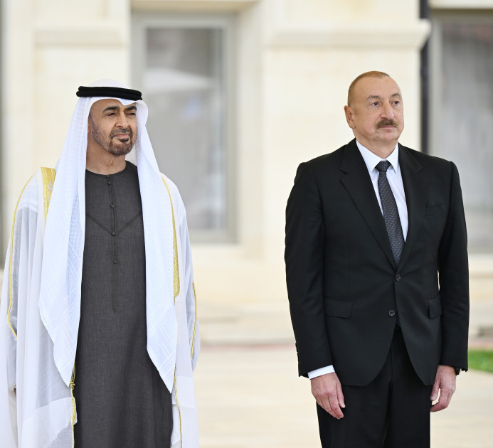 Birləşmiş Ərəb Əmirliklərinin Prezidentinin Şuşada rəsmi qarşılanma mərasimi olub<font color=red> - FOTOLAR</font>