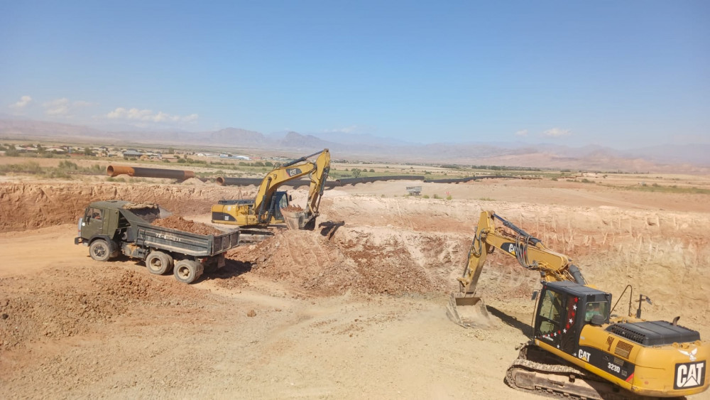 Araz çayından Nehrəm qəsəbəsinə su çəkilir<font color=red> - FOTOLAR</font>