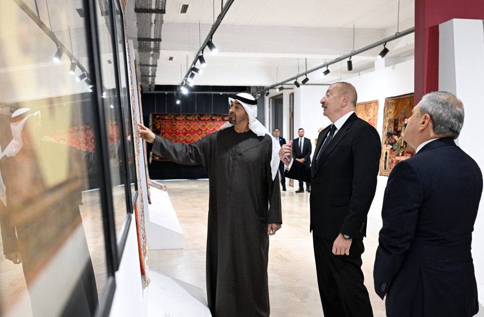 Azərbaycanın və Birləşmiş Ərəb Əmirliklərinin prezidentləri Milli Xalça Muzeyinin Şuşa filialında olublar<font color=red> - FOTOLAR</font>