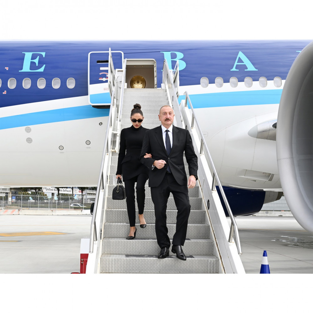 Prezident İlham Əliyev BMT Baş Assambleyasının 80-ci sessiyasında iştirak etmək üçün Nyu-Yorka səfərə gəlib<font color=red> - FOTOLAR</font>