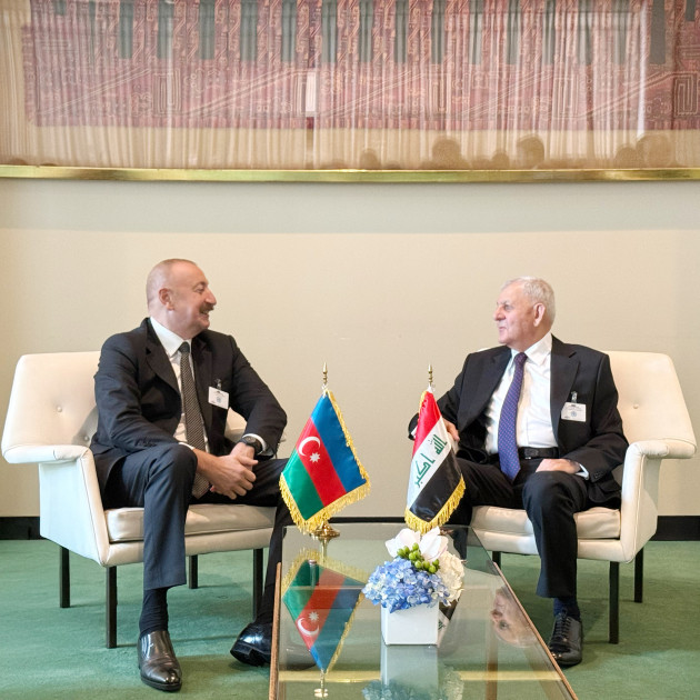 Azərbaycan Prezidenti İlham Əliyev BMT-nin Nyu-Yorkdakı mənzil-qərargahında İraq Prezidenti ilə görüşüb<font color=red> - FOTOLAR</font>