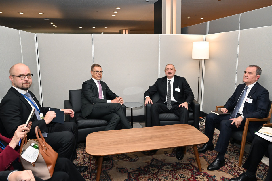 Azərbaycan Prezidenti İlham Əliyev BMT-nin Nyu-Yorkdakı mənzil-qərargahında Finlandiya Prezidenti ilə görüşüb<font color=red> - FOTOLAR</font>