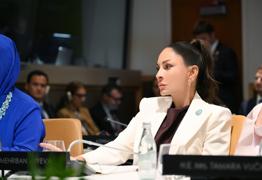 Birinci xanım Mehriban Əliyeva BMT Baş Assambleyası çərçivəsində xüsusi sessiyada iştirak edib<font color=red> - FOTOLAR</font>