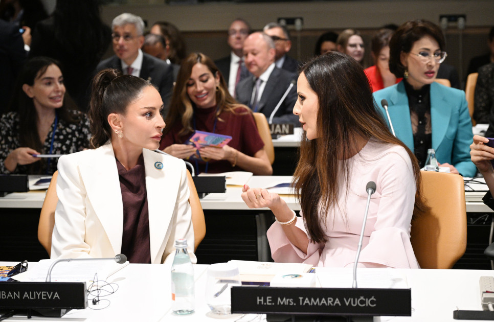 Birinci xanım Mehriban Əliyeva BMT Baş Assambleyası çərçivəsində xüsusi sessiyada iştirak edib<font color=red> - FOTOLAR</font>