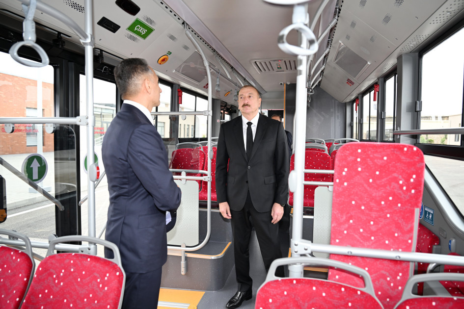 Prezident İlham Əliyev “BakuBus” MMC-nin Gəncə Avtoparkının açılışında iştirak edib<font color=red> - FOTOLAR</font>