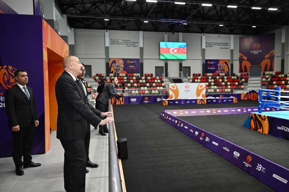 Prezident İlham Əliyev Yevlax Olimpiya İdman Kompleksinin açılışında iştirak edib<font color=red> - FOTOLAR</font>