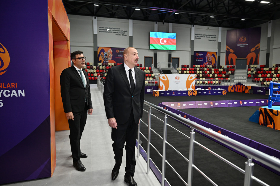 Prezident İlham Əliyev Yevlax Olimpiya İdman Kompleksinin açılışında iştirak edib<font color=red> - FOTOLAR</font>