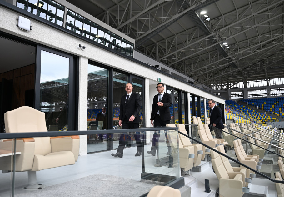 Prezident İlham Əliyev Gəncə şəhər stadionunun açılışında iştirak edib<font color=red> - FOTOLAR</font>