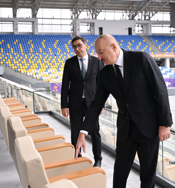 Prezident İlham Əliyev Gəncə şəhər stadionunun açılışında iştirak edib<font color=red> - FOTOLAR</font>