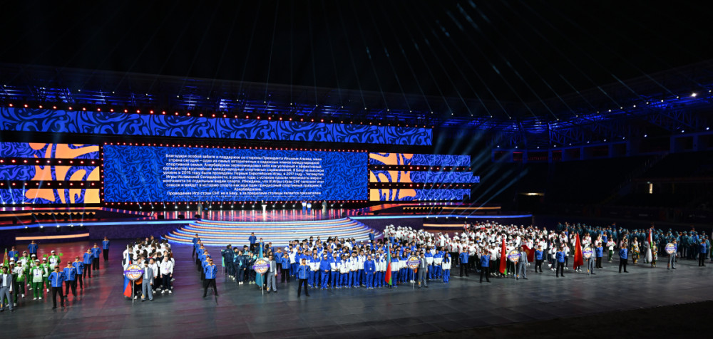 Gəncədə III MDB Oyunlarının təntənəli açılış mərasimi keçirilib Prezident İlham Əliyev və birinci xanım Mehriban Əliyeva tədbiri izləyiblər<font color=red> - FOTOLAR</font>