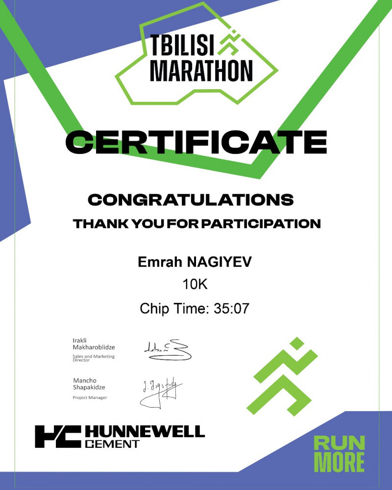 Naxçıvanlı idmançı Əmrah Nağıyev Tbilisi Marafonununun ilk onluğunda <font color=red> - FOTOLAR</font>