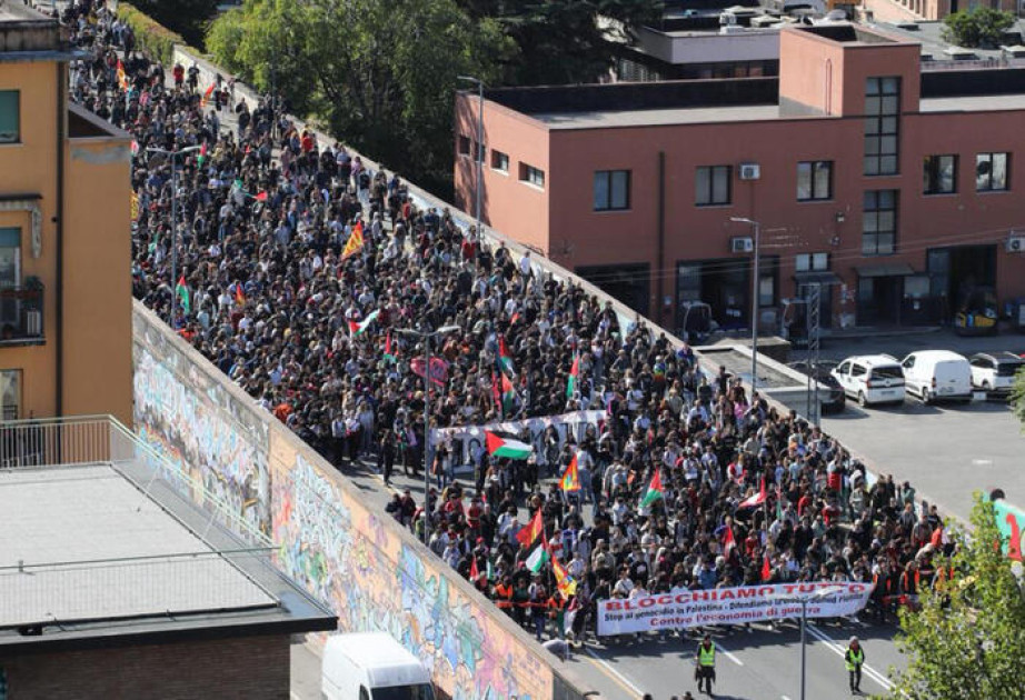 İtaliyada Qəzzaya dəstək aksiyaları keçirilir<font color=red> - FOTOLAR</font>