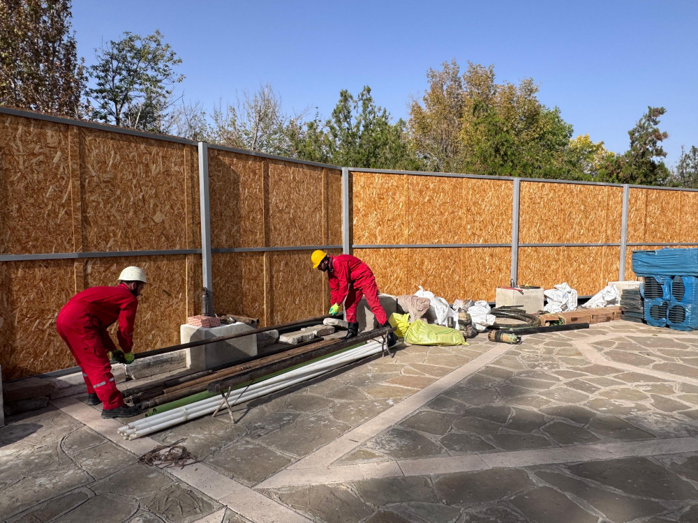 Möminə Xatun türbəsinin bərpası istiqamətində işlər davam edir<font color=red> - FOTOLAR</font>